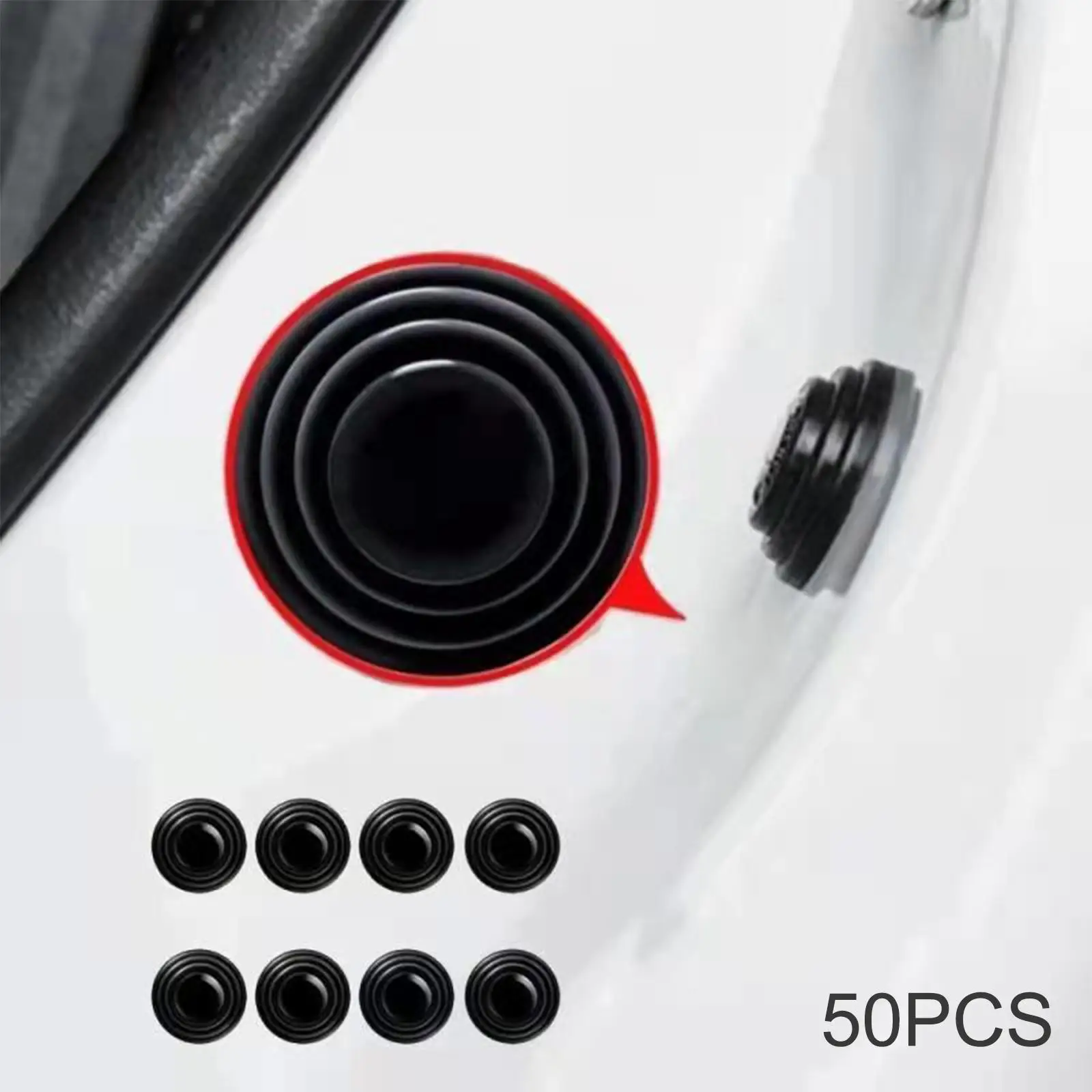 50Pcs Universal Car Door Shock Absorber Guard Bumper Cushion Gasket Anti