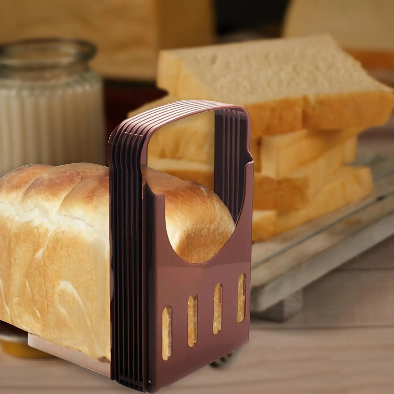 Bread Slicer Machine Bread Loaf Slicer Cutting Guide Manual Toast Slicer Adjustable Toast Cutter for Slicing Kitchen Baking