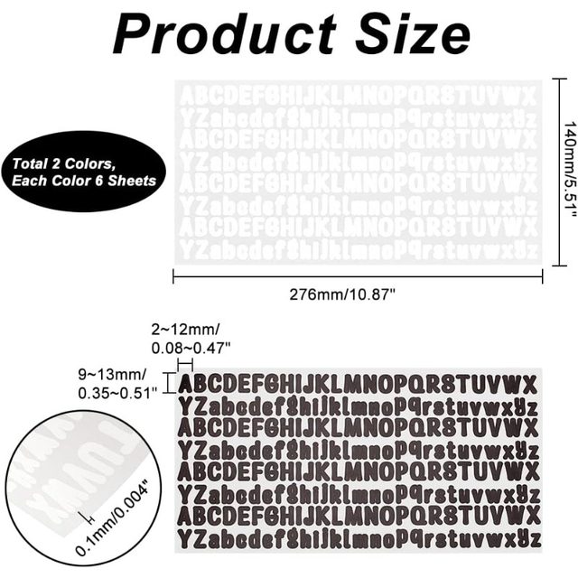 Adesivi Lettere Alfabeto In Vinile | 8 Fogli Impermeabili | Per Cassetta Postale, Finestre E DIY - Foto 2