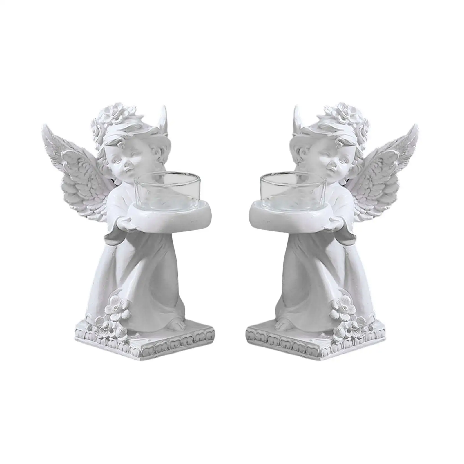 Candle Holder, Angel Figurines, Table Romantic Decor,