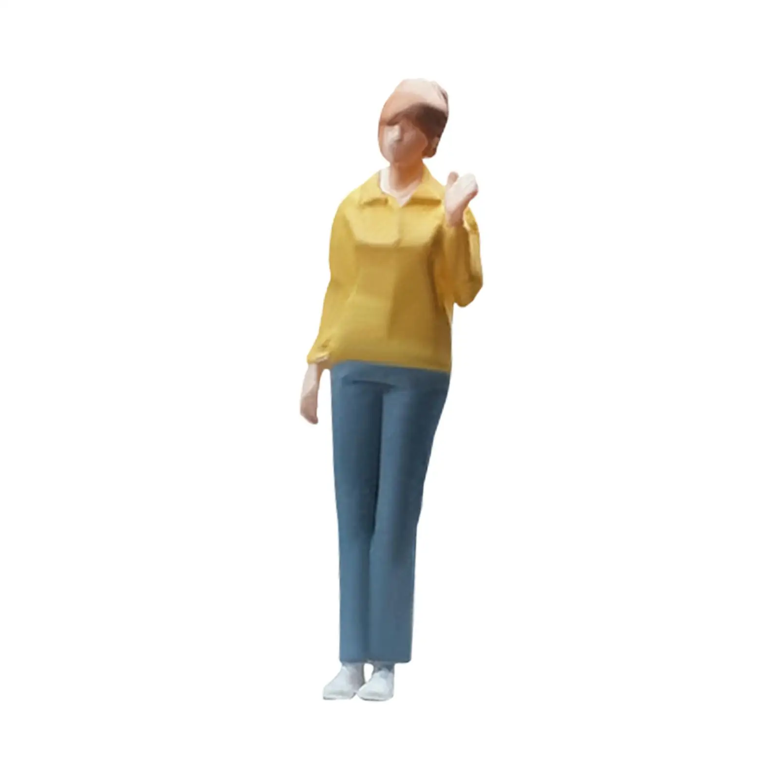 Simulated Girl Figures 1/64 HO Scale Realistic Character Model Painted Figures for Model Train Layout Miniature Scene Diorama