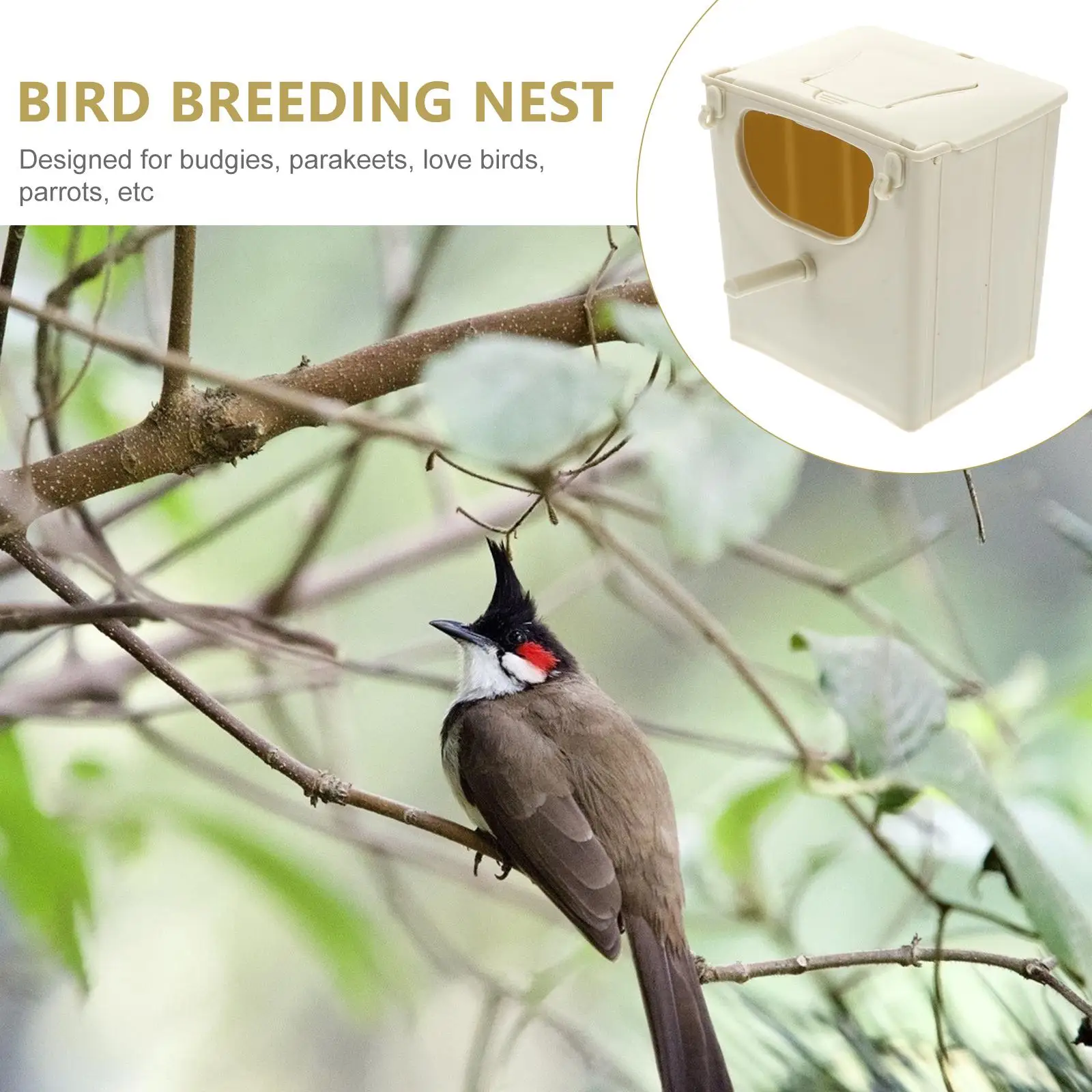 Bird Hut Box Breathable Bird Cage for Budgerigars Cockatiel Parakeet