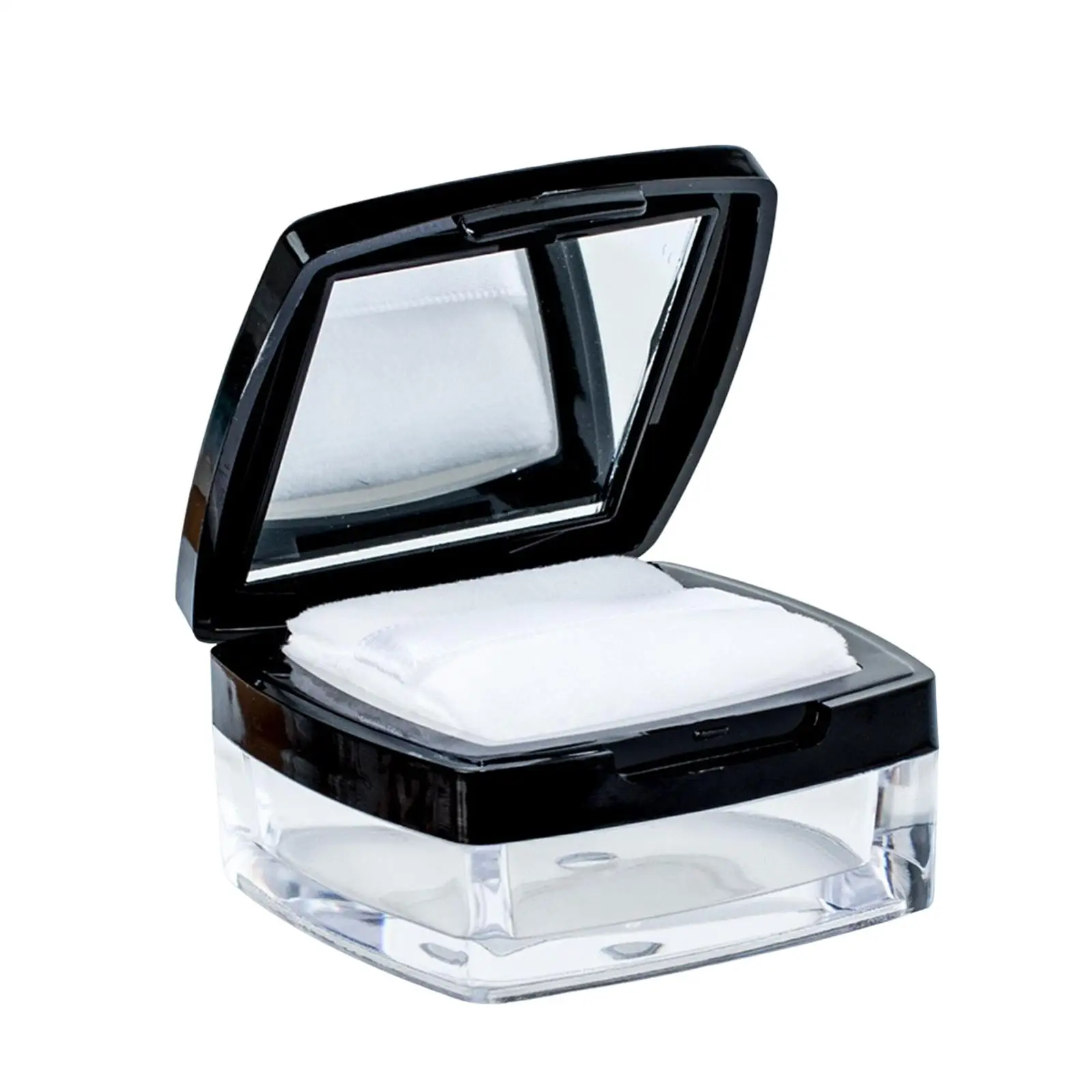 Travel Portable Loose Powder Container Holder with Sponge Mirror and Sifter