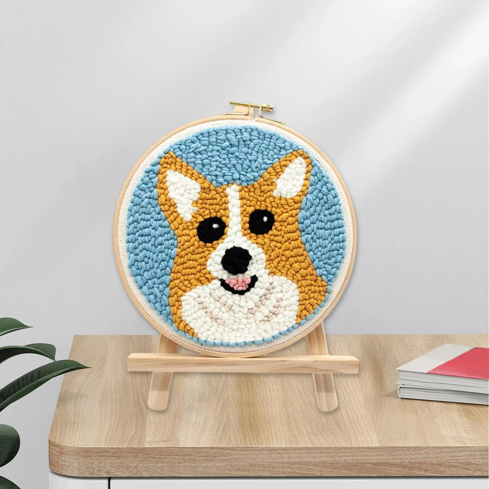 Punch Needle Embroidery Starter Kits Cute Dog Rug Hooking Kit DIY Rug Punch Kit Punching Needle DIY Yarn Basic Tools Beginner