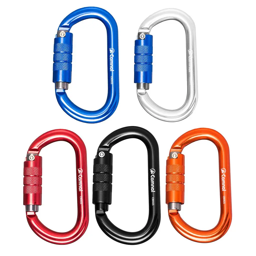 5pcs High Strength Carabiner  Climbing  Mountaineering Equipment Safety Caving Scaffolding Harness