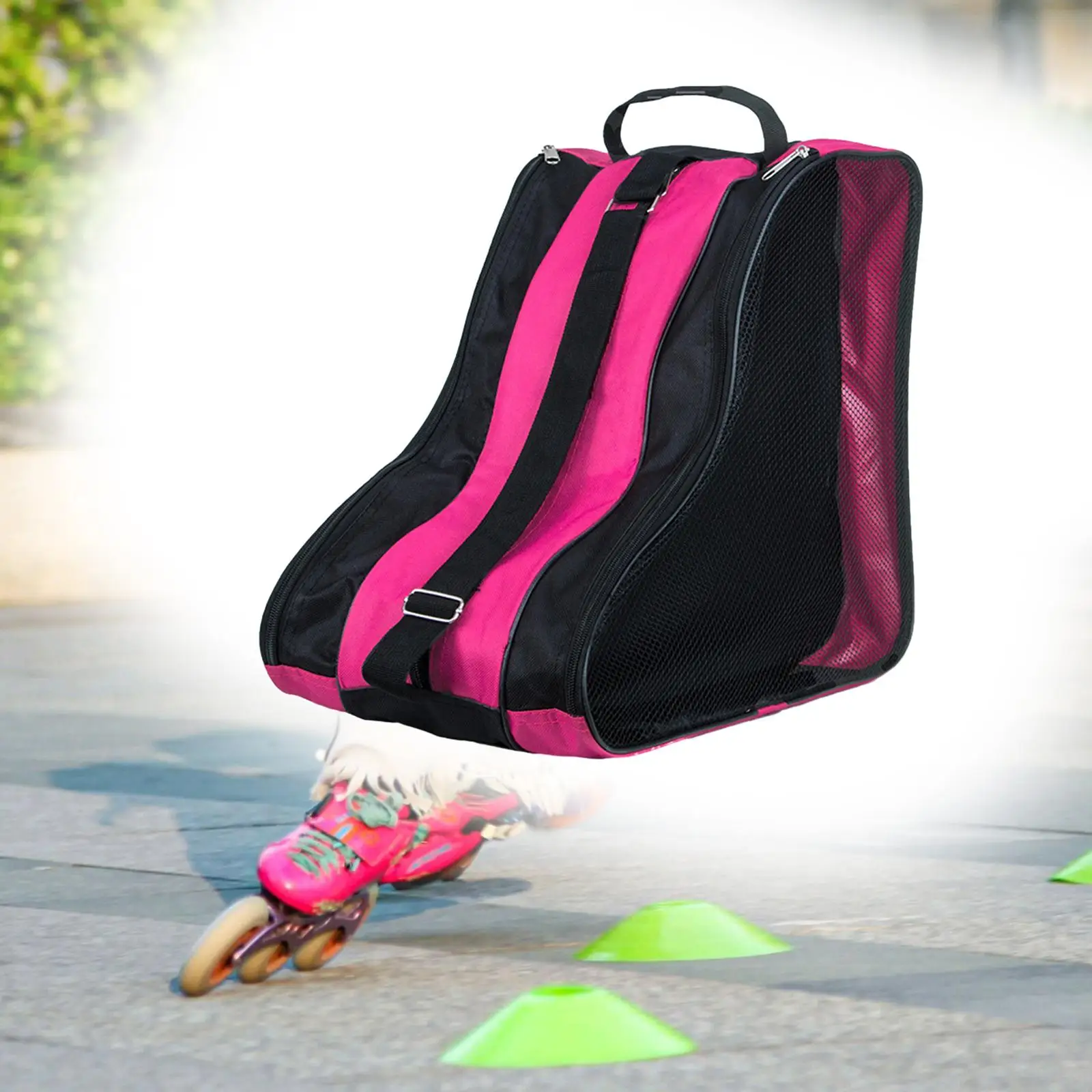 Roller Skate Bag Skate Accessories with Adjustable Shoulder Strap Skating Shoes Storage Bag for Quad Skates Figure Skates