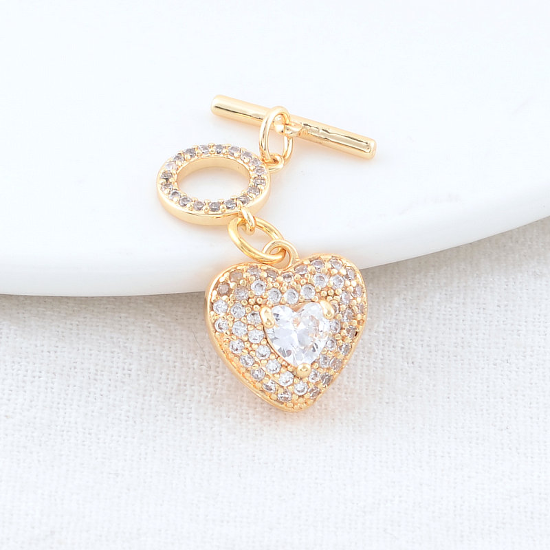 13mm 14 Karat vergoldet Herz o Knebel verschlüsse Anschlüsse DIY Armband Halskette Schmuck Ergebnisse machen Zubehör – Detail 1