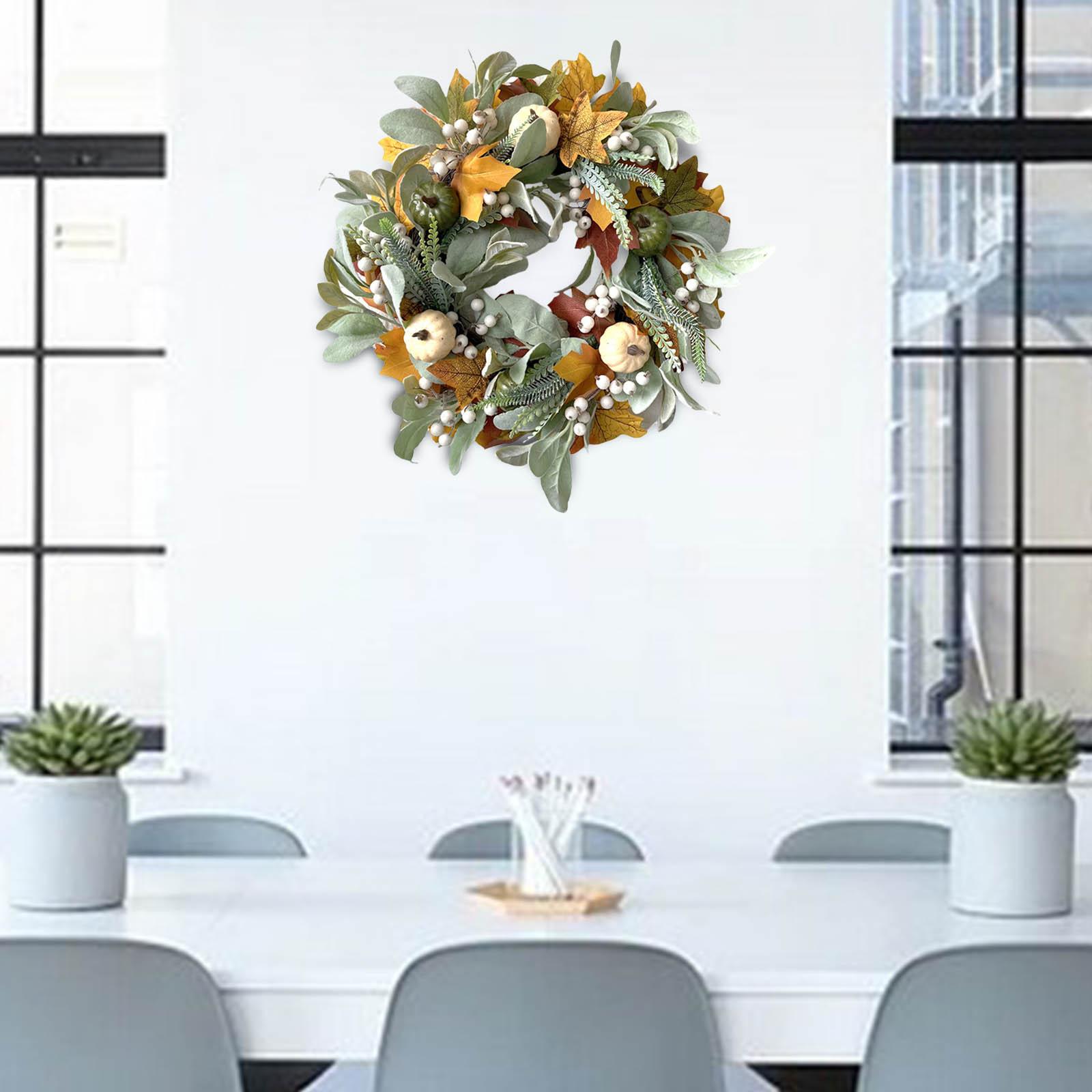 Autumn Pumpkin Wreath Hanging Garland for Celebration Indoor Ornament Wall Wedding
