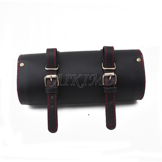 Sac De Selle Moto En Cuir PU - Sac Fourche Avec Sangles Réglables, Résistant à L'Eau - Rangement Outils Et Accessoires - 4