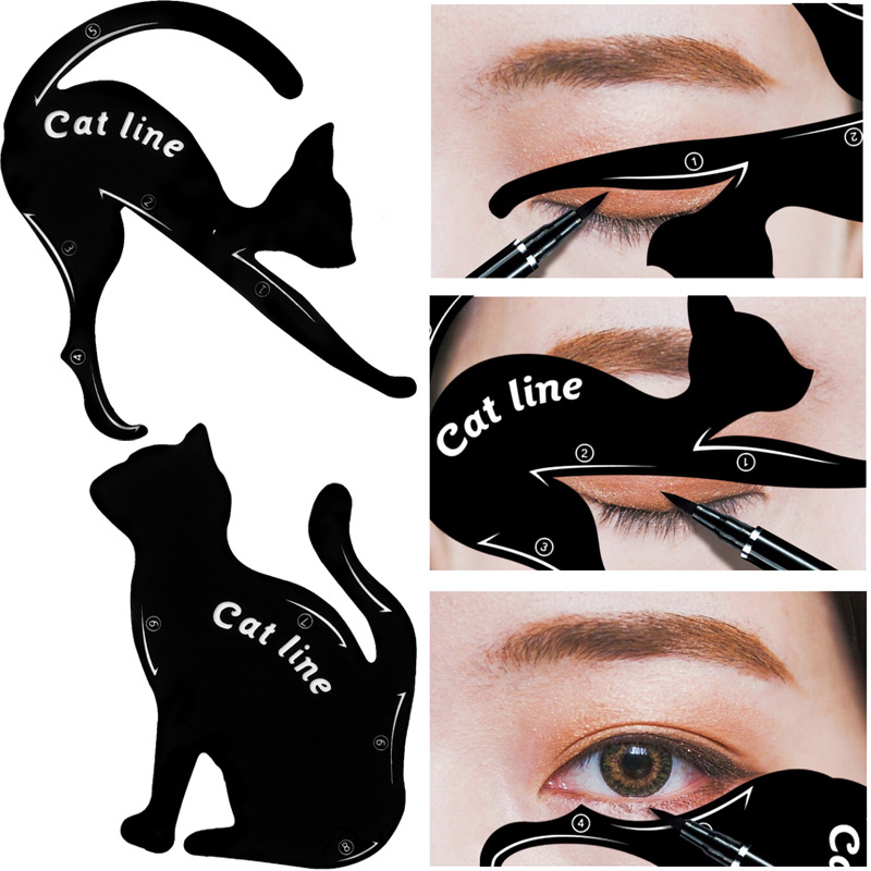 Best of Eye Makeup Tool Eye Template Shaper Model Easy To Make Up Cat Line Stencils Eyeliner Card Cat Line Eyeliner Stencils Black Pro Reviews & Tips