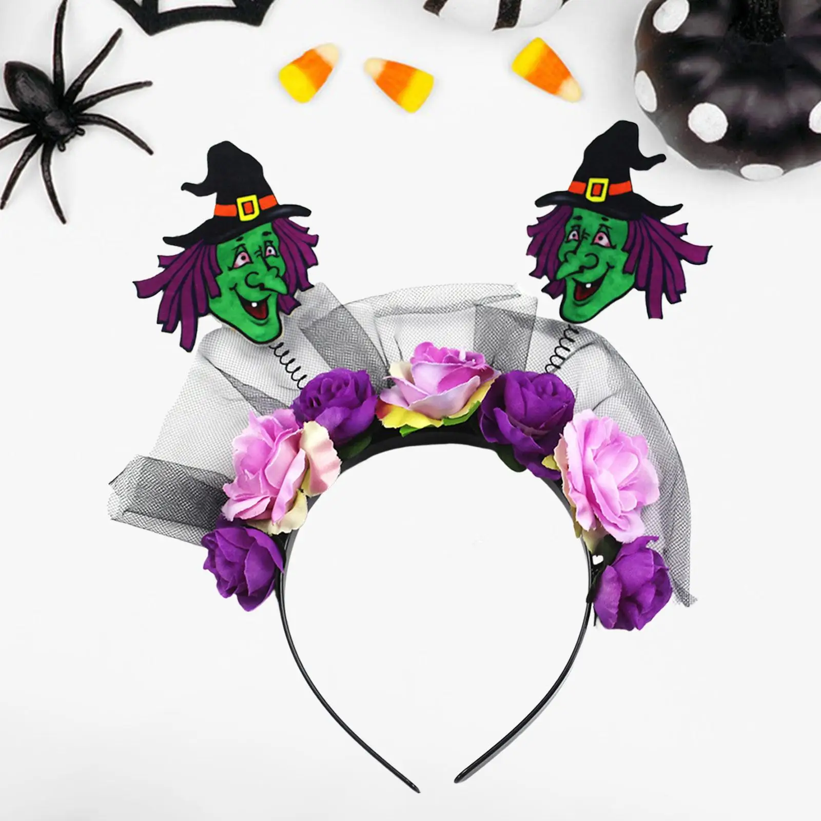 Halloween Headband Cosplay Flower Headpiece Costume Dress up Hair Hoop Headwear for Role Play Carnival Masquerade Party Supplies