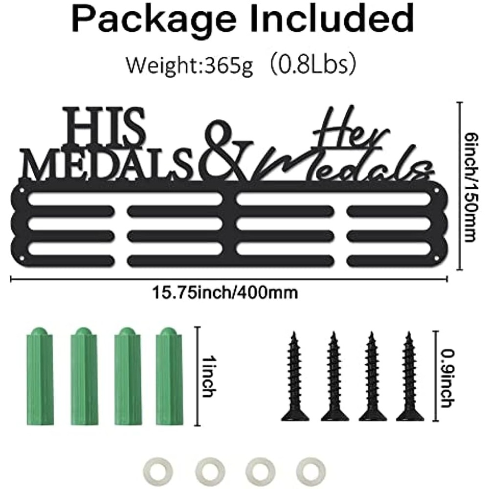 Металлические медали, крючки, мотивирующие слова, его медали и ее медали,  настенный держатель наград за медали на стену, вешалка для медалей, стойка,  ...