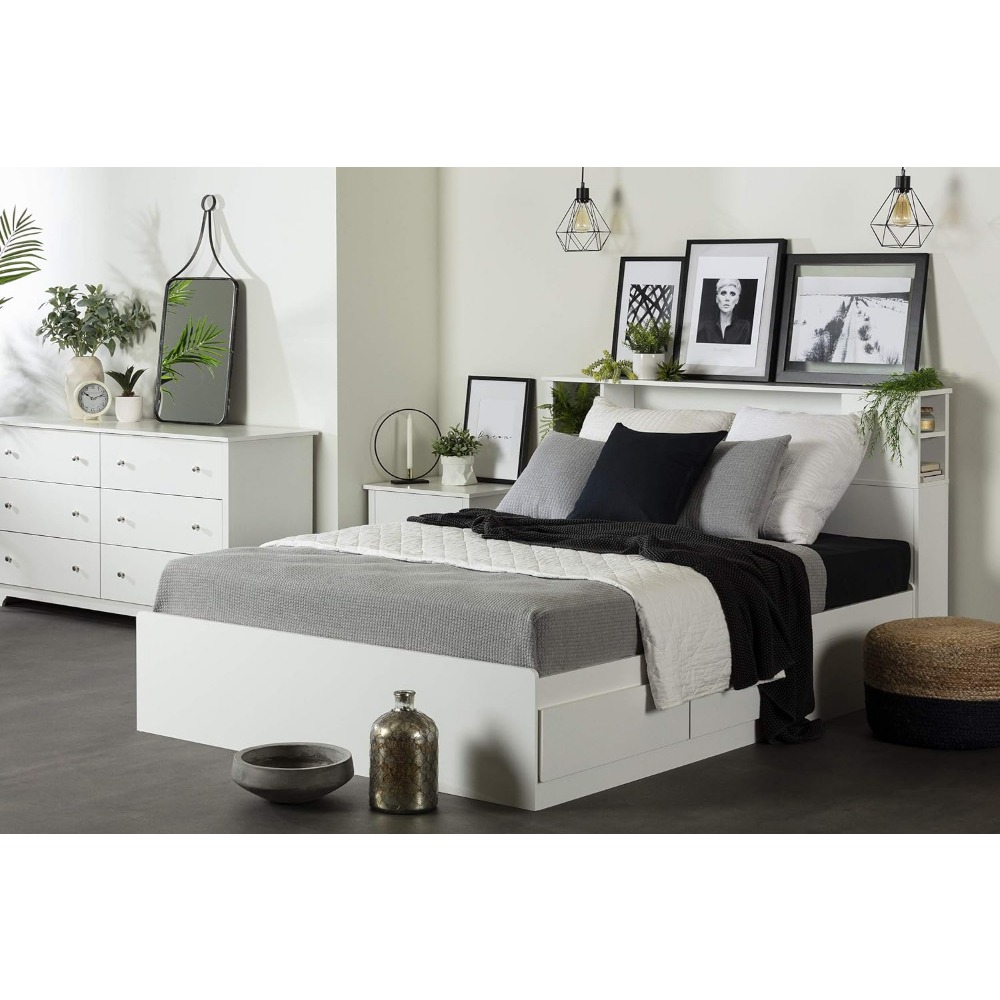 Description Picture 4 of itemChest of Drawers in the Bedroom Furniture Pure White Women's Furniture Makeup Dressing Table Vito 6-Drawer Double Dresser Vanity