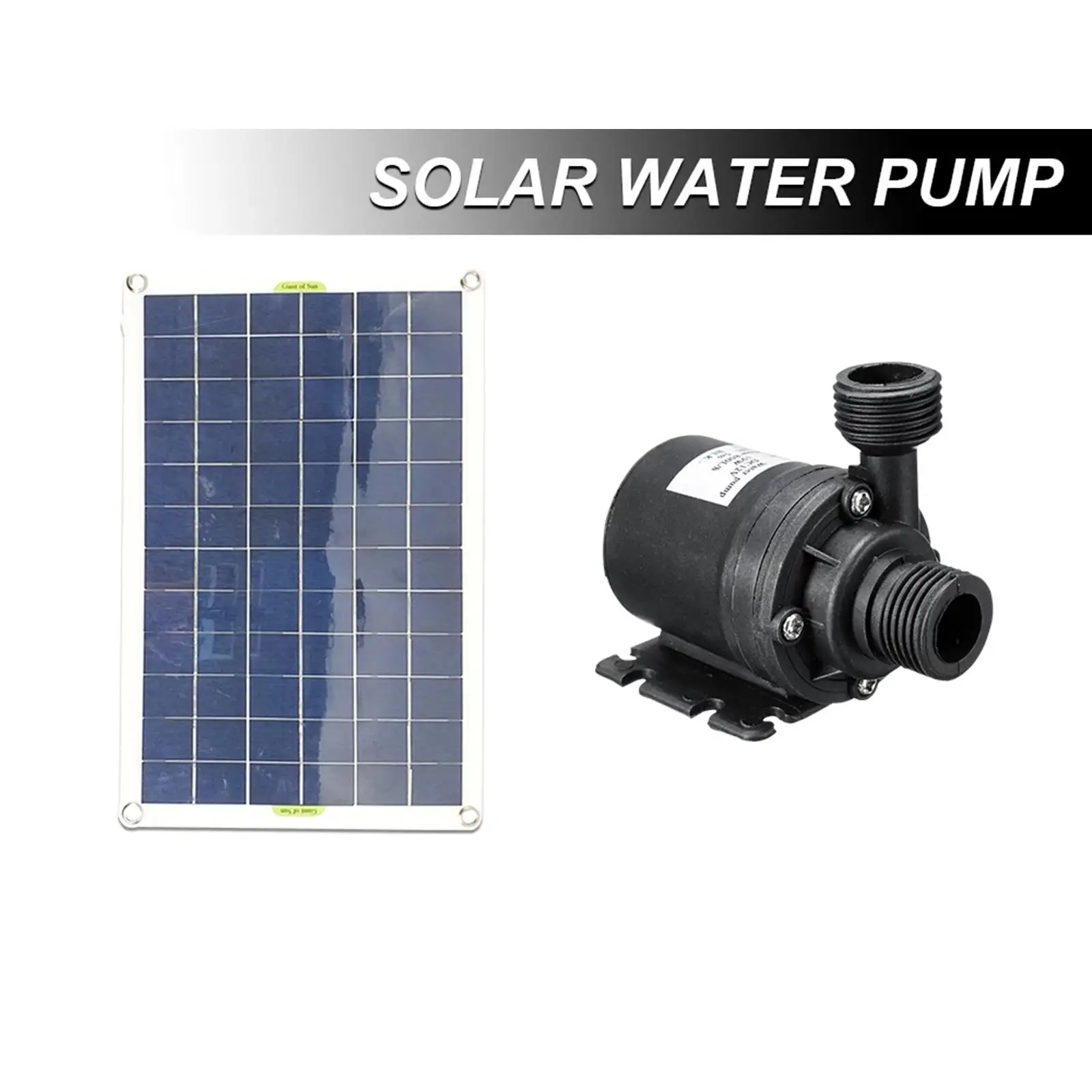 Solar Water Pump Watering Pond Pump Continuous Work Solar Power Fountain Pump for Fish Tank Pool Water Feature Travel