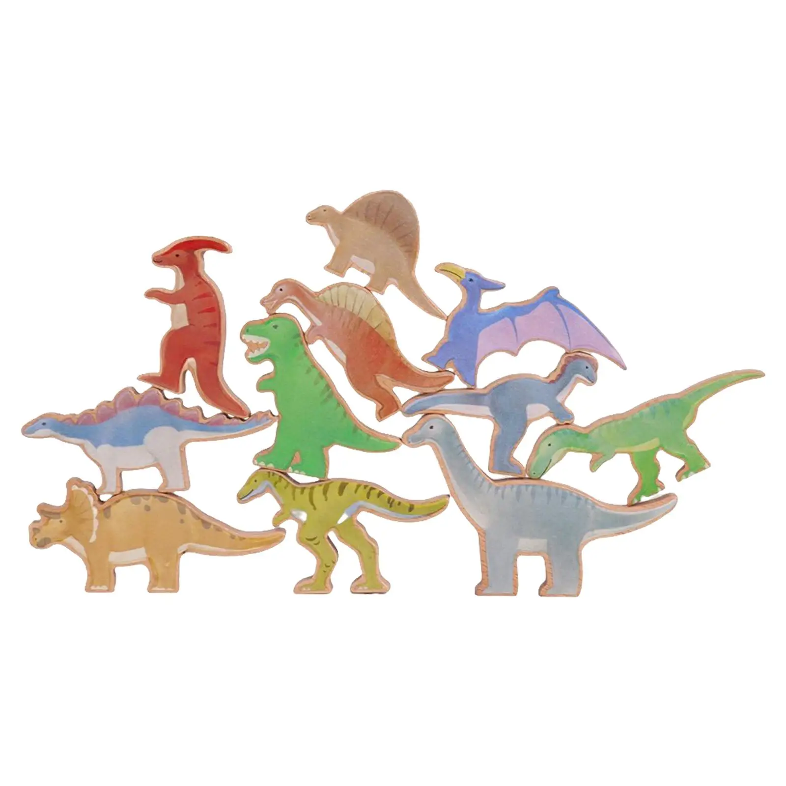 Montessori Wood Dinosaurs Balance Game Learning Building Toys Puzzle Toys Funny for Girls Boys Toddler Children Birthday Gifts