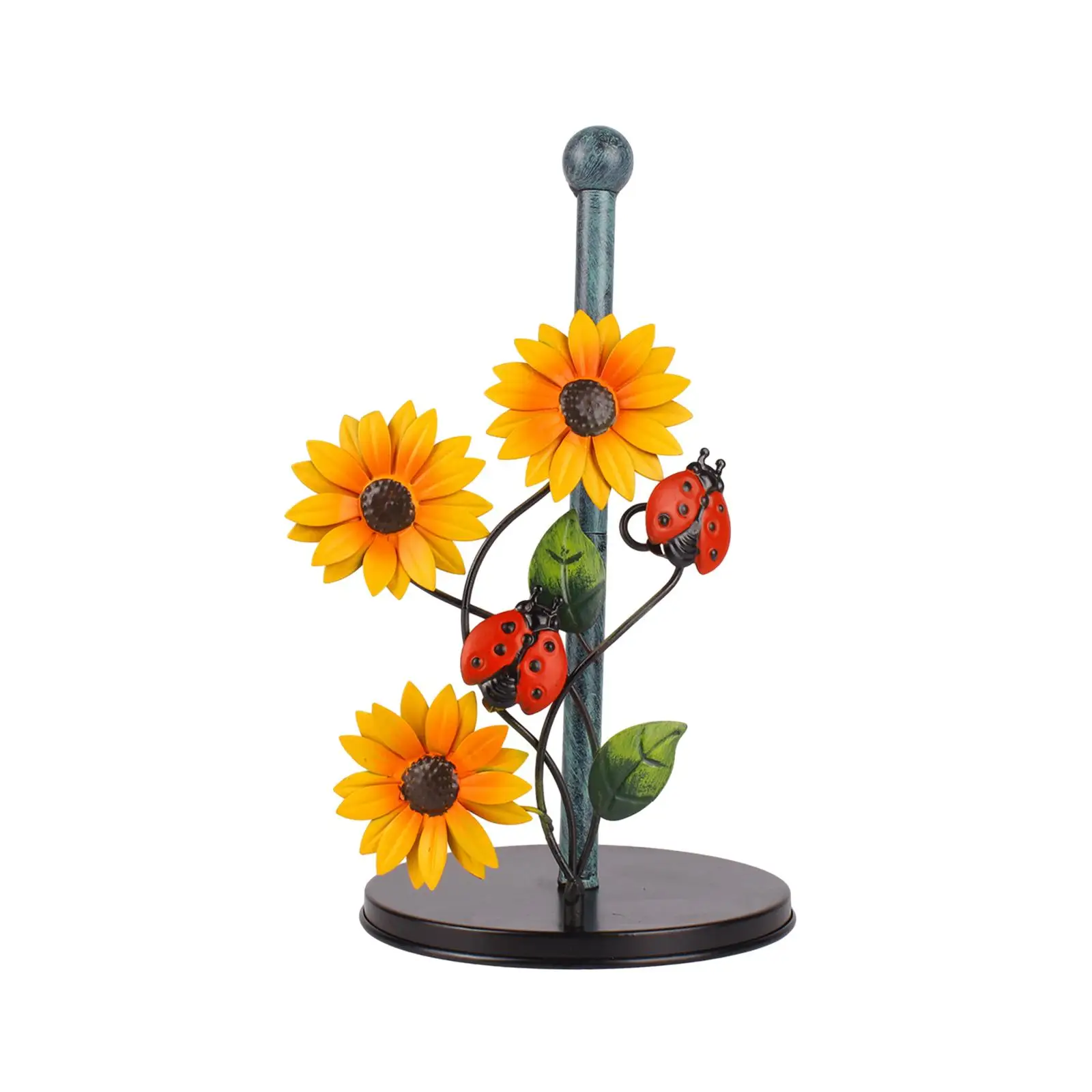 Stylish Sunflowers Paper Holder Countertop Storage Kitchen Roll Paper Towel Holder for Bars Kitchen Restaurant Indoor Washroom