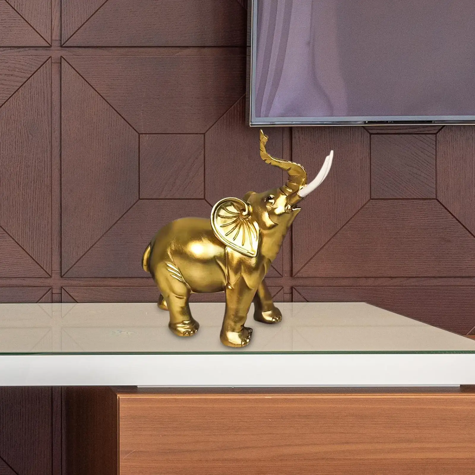 Desktop Figurines Resin Elephant Sculpture for Office Living Room Exhibition