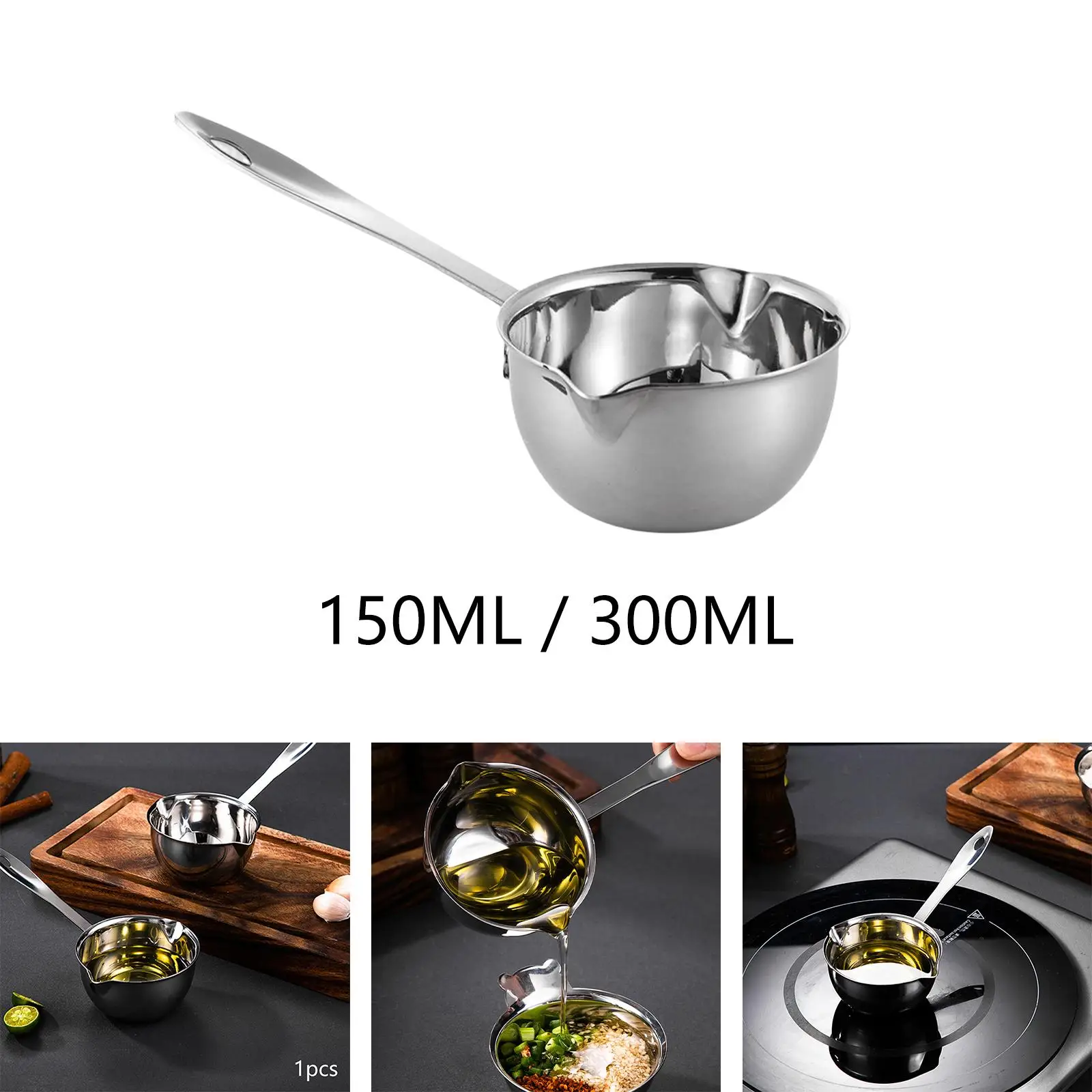 Mini Saucepan Butter Melting Pot Condiment Sauce Cups Coffee Milk Pots Oil Melting Spoon for Chocolate Gravy Butter Sauces Soy
