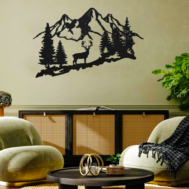 Mountain Deer Metal Sign, Mountain Wall art, Deer Wall Art, Cabin Sign, Man Cave sign, Man Cave Décor, Hunting Décor, on sale Farmhouse Dé