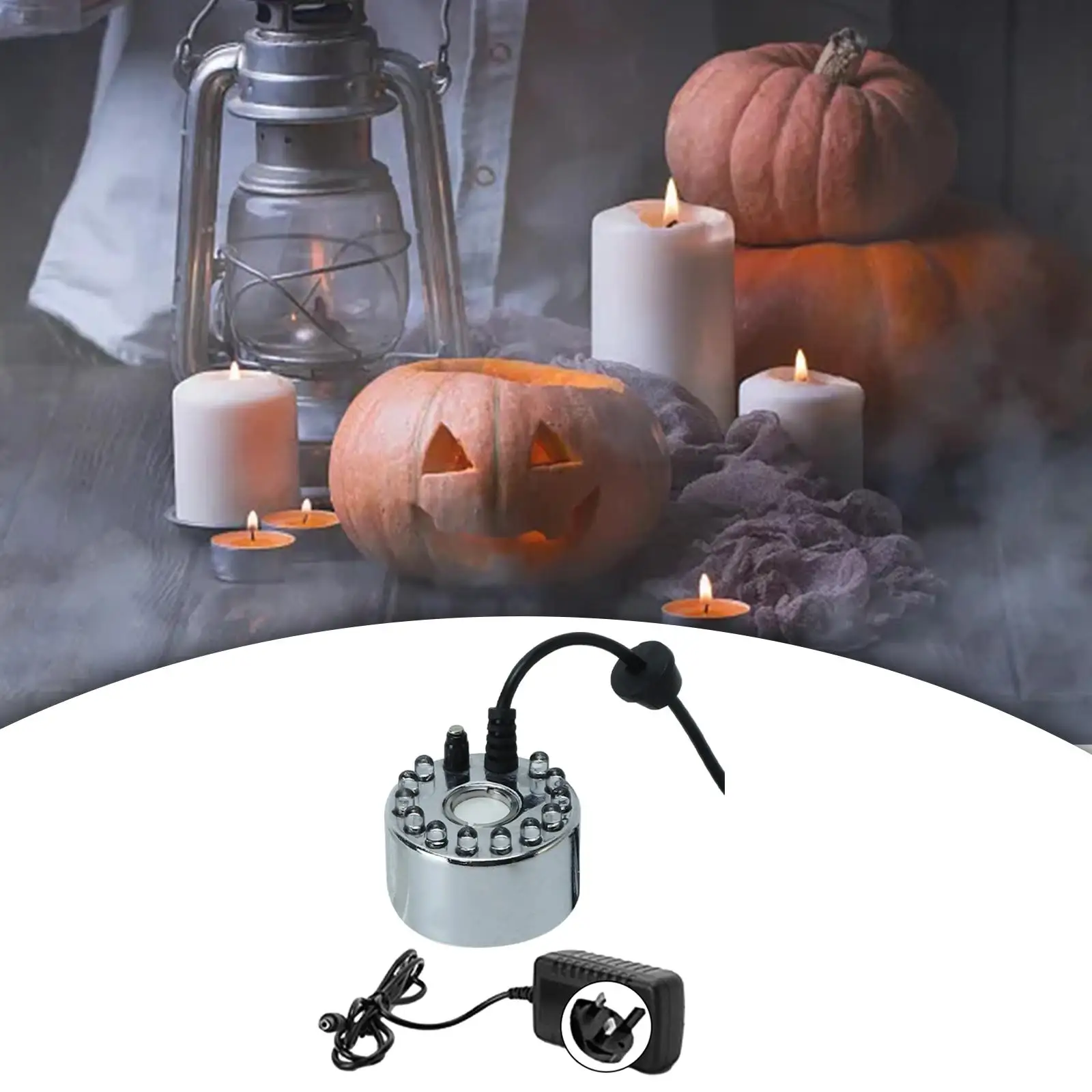 Mini Mist Fogger Mister with Colorful Lights UK Adapter Professional Sturdy Versatile Ultrasonic Mist for Holidays Decoration