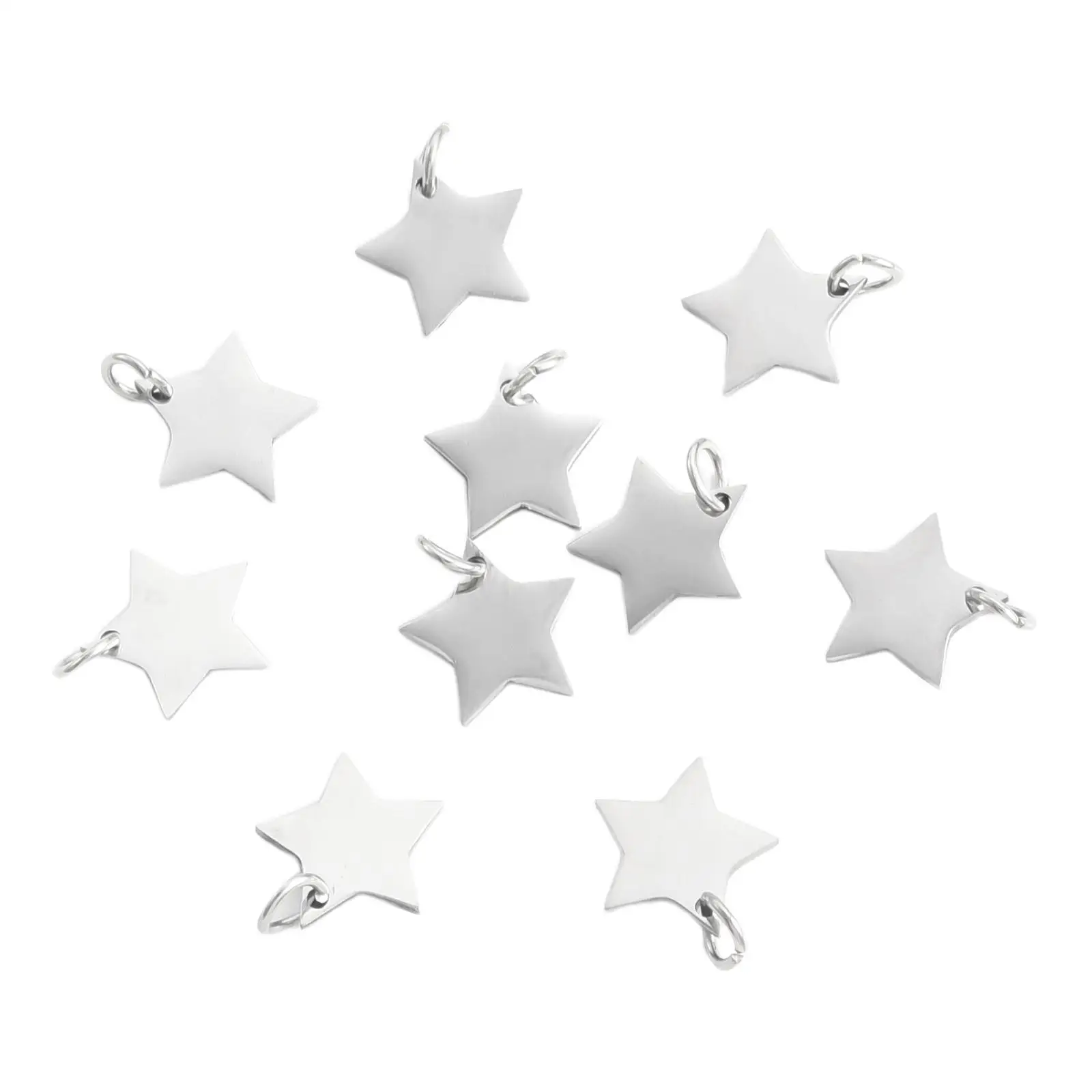 10pcs Five-Pointed Star DIY Pendant Accessories for Jewelry Making and Crafting