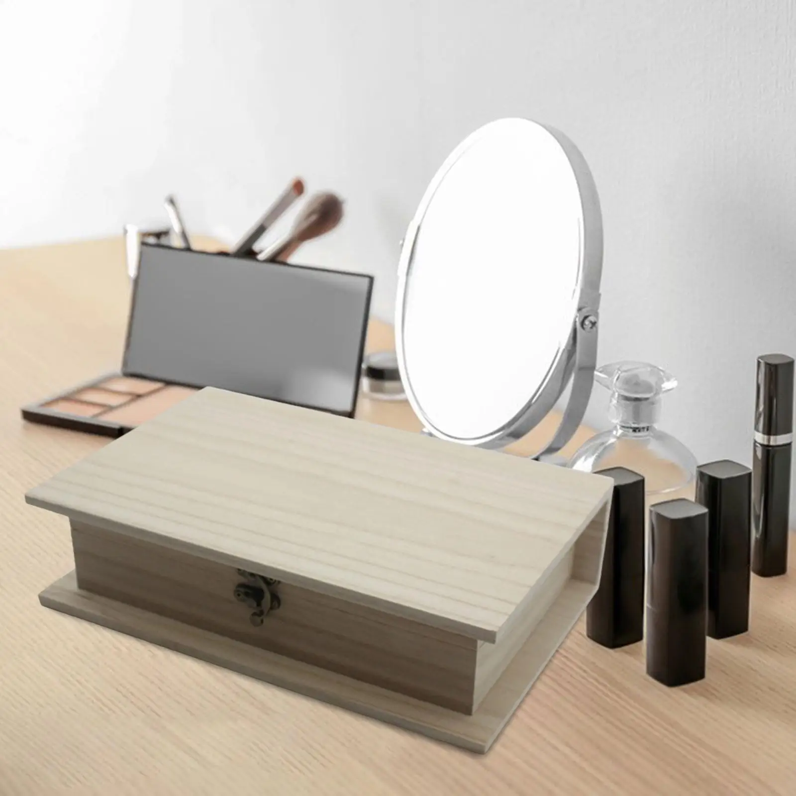 Wooden Makeup Organizer makeup Brush Holder for Bathroom Bedroom Desk