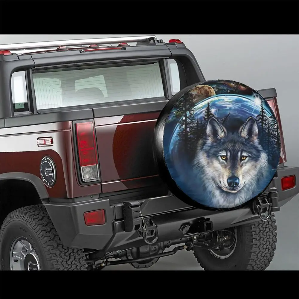 Wolf Spare Tire Cover for Jeep Mitsubishi Pajero Custom Animal Dust-Proof Car Wheel Covers 14" 15" 16" 17" Inch best car covers