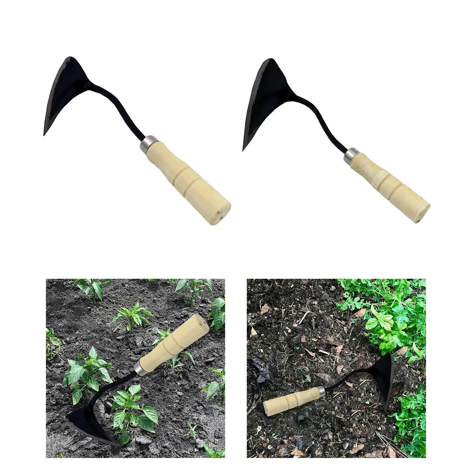 Plow Hoe Forged Portable Ergonomic Korean Gardening Hoe Garden Weeding Hoe for Yard Flowers Garden Planting Kids and Adults