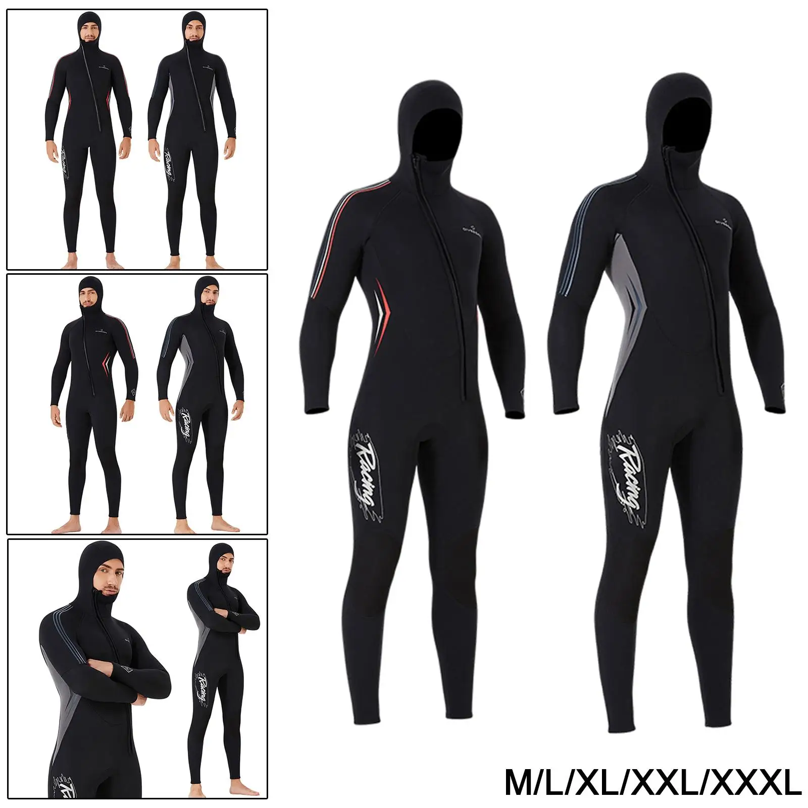 Wetsuits Men 3mm Neoprene Full Scuba Diving Suits Surfing Swimming Long Sleeve Keep  Zip for Water Sports