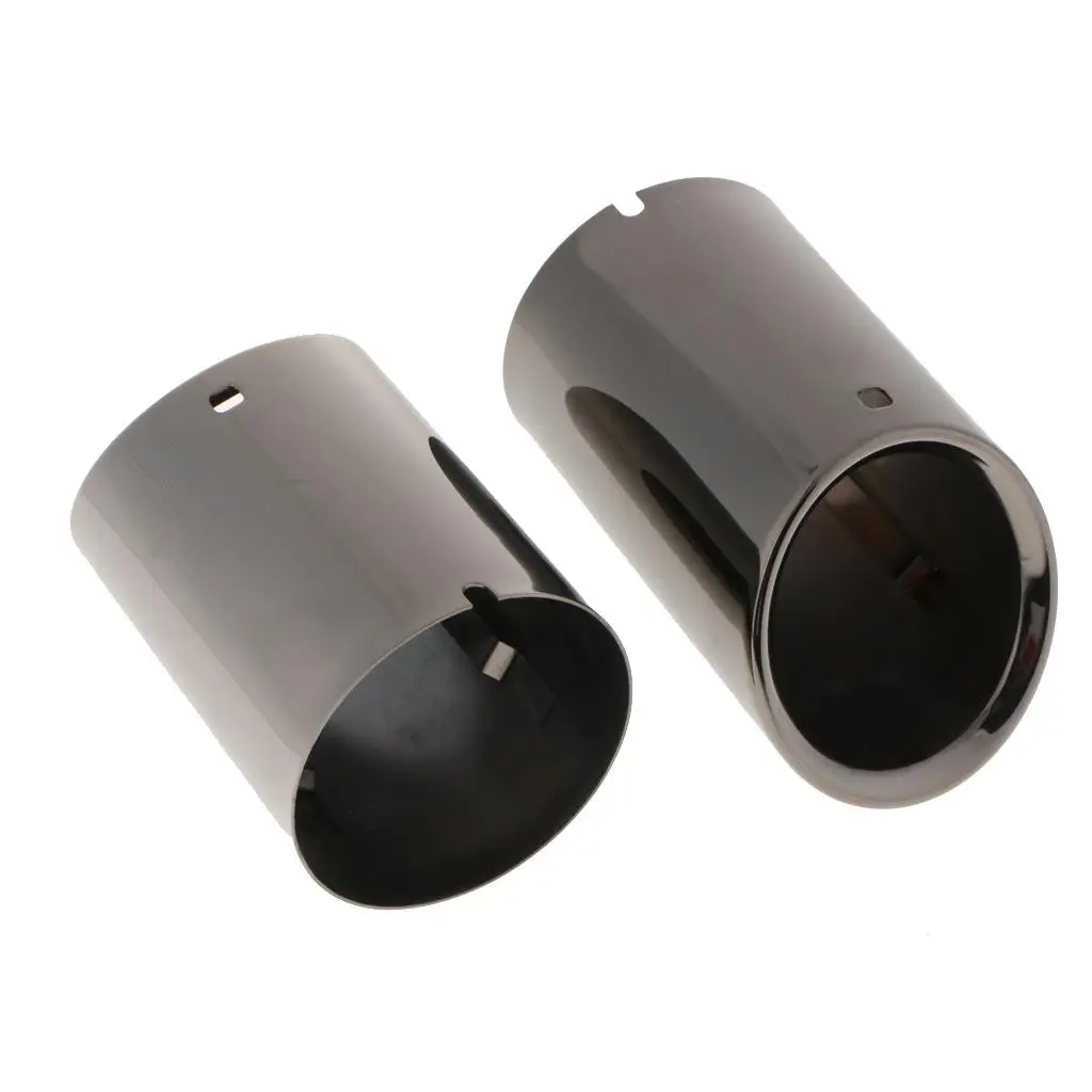 2PCS Stainless Steel  Exhaust Tips for bmw F10 F18 (Titanium Black)