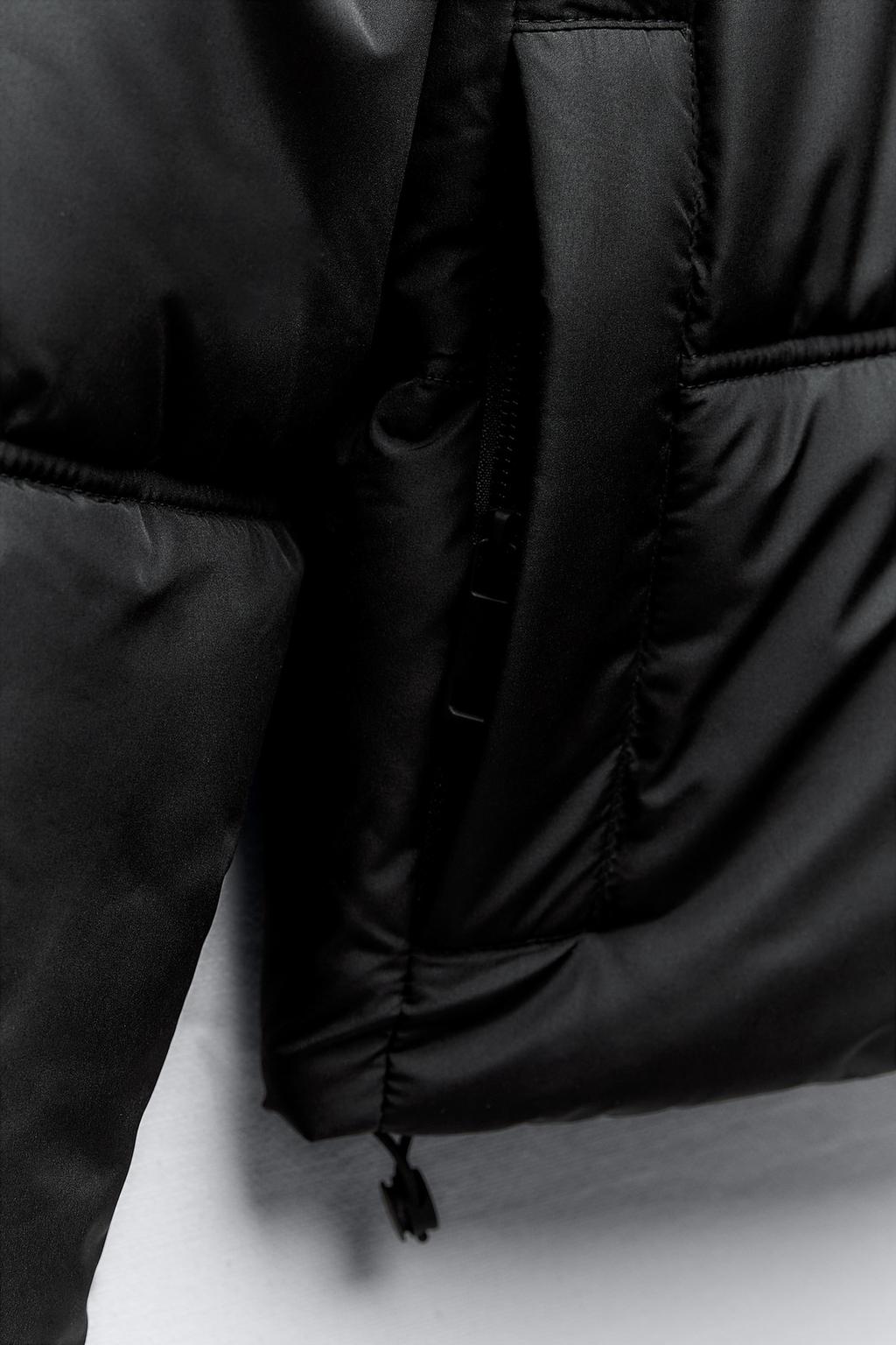 Gesteppte, kurze, dicke Kapuzenjacke für Damen, Winter-Wasser- und Windschutz, verkürzter Anorak, hoher Kragen, lange Ärmel, warmer Mantel_voghion.com