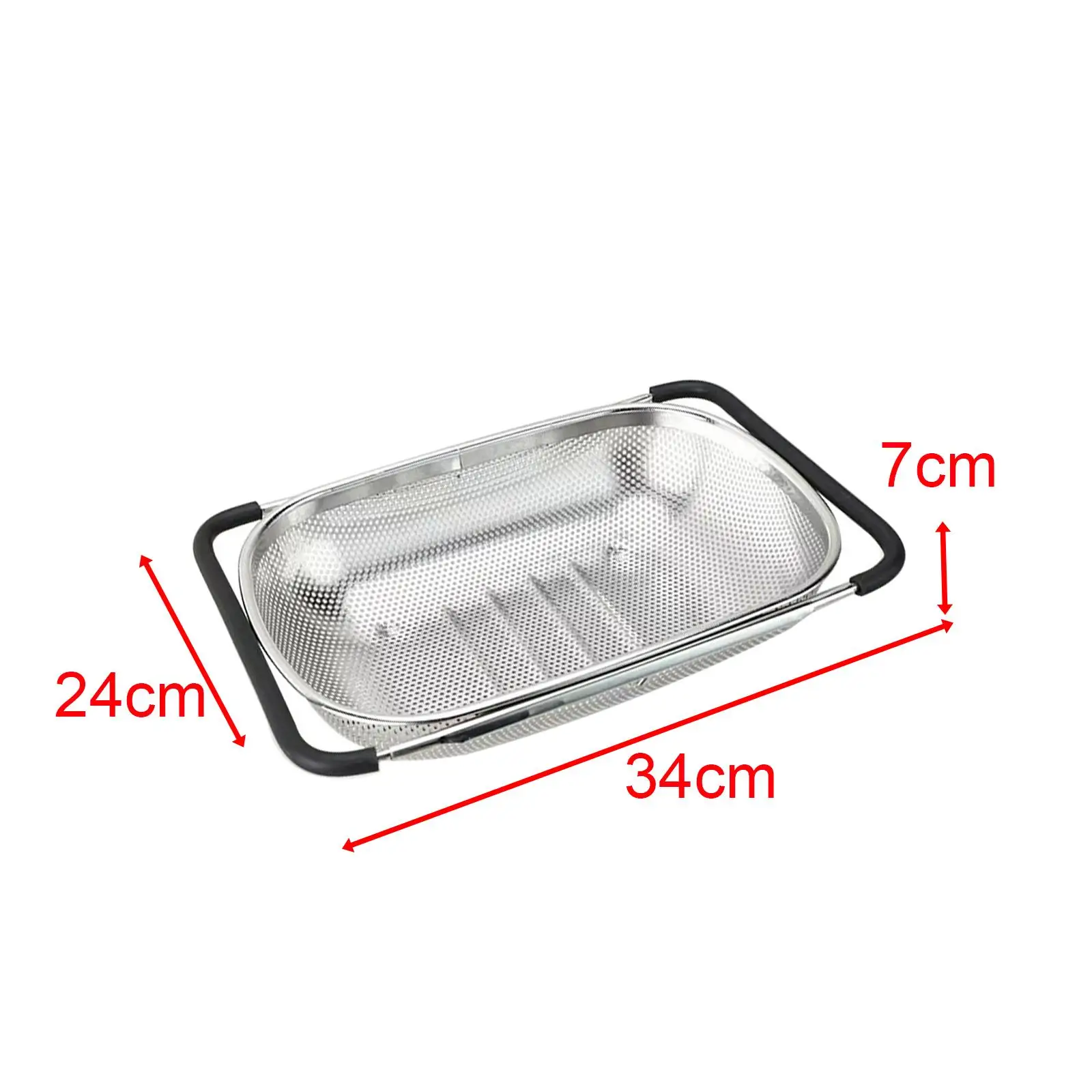 Expandable Stainless Steel Colander/strainer Oval for Food Preparation Safety Silicone Handle over The Sink Stainless Steel