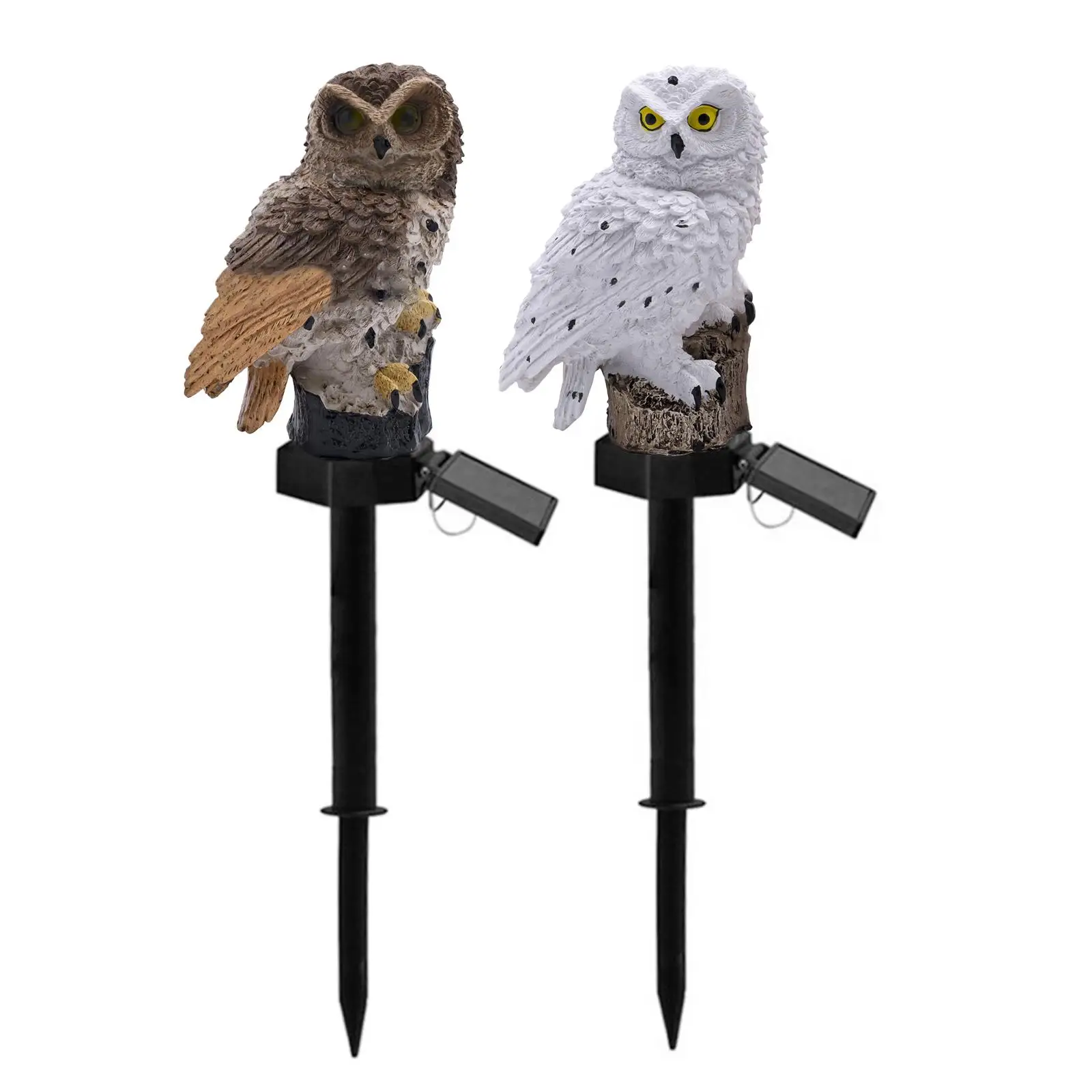 Owl Shape Lawn Light with Stake Solar Lights Resin Creative Landscape Lamp for Outdoor Lighting Ornament Christmas Garden Yard