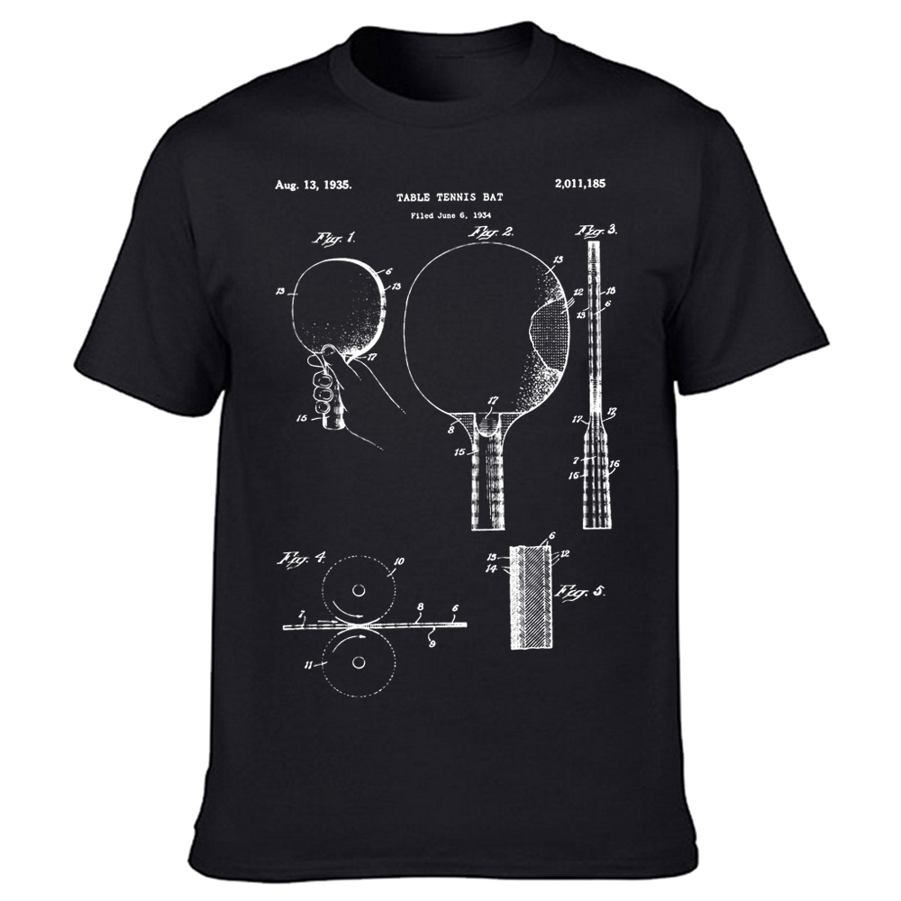 Ping-Pong Tischtennis Sport Liebhaber Crewneck TShirt Zeichnung Druck Kurzarm Sport Herren T-Shirt Hipster Kleidung Euro Größe – Detail 2