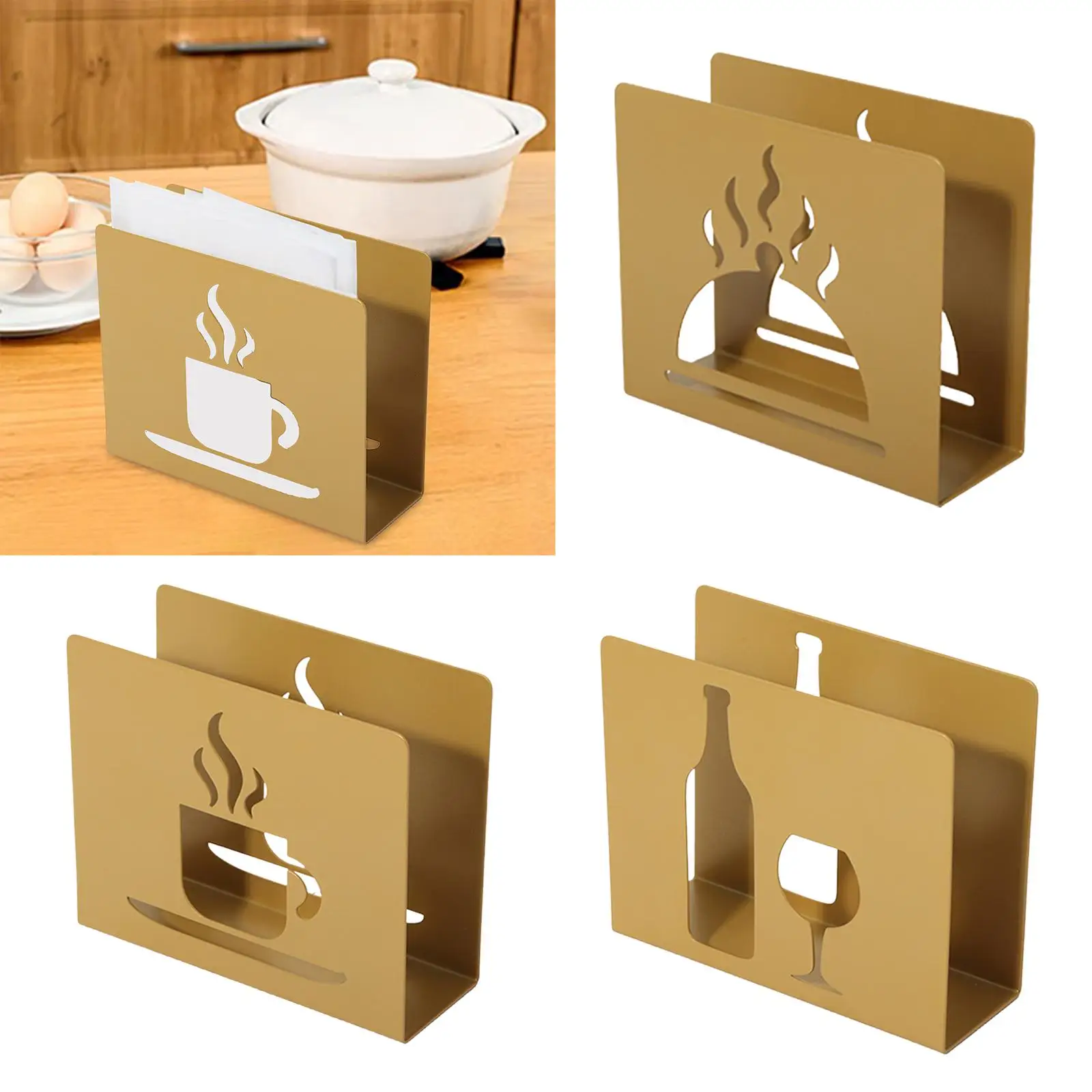 Metal Paper Napkin Holder Dispenser Storage Stand Tabletop Home Decor for Dining Table Hotel Party Outdoor Counter Table