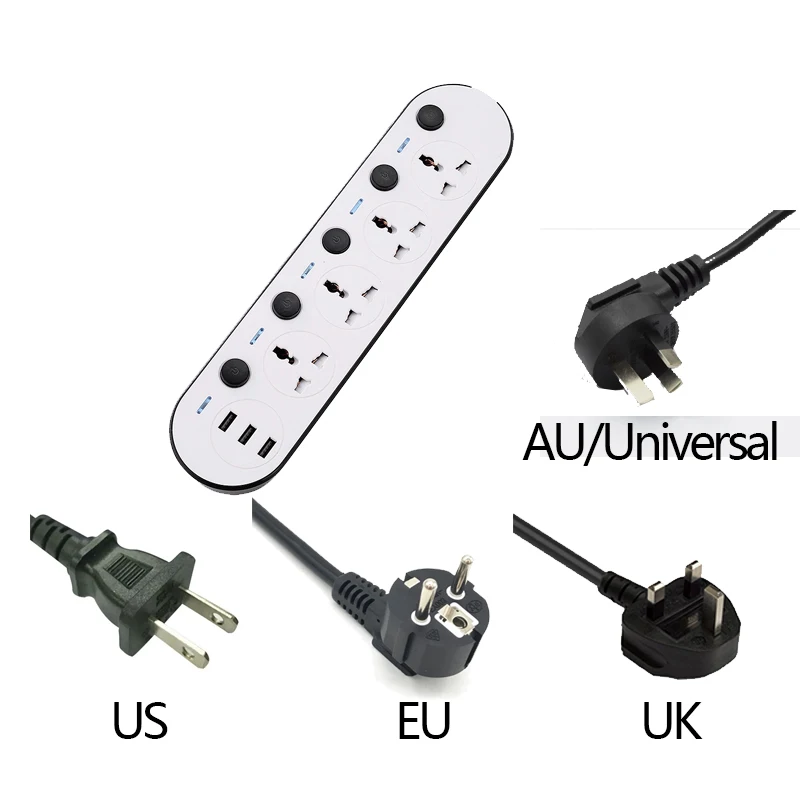 Power Strip Sockets US/UK/EU/AU
