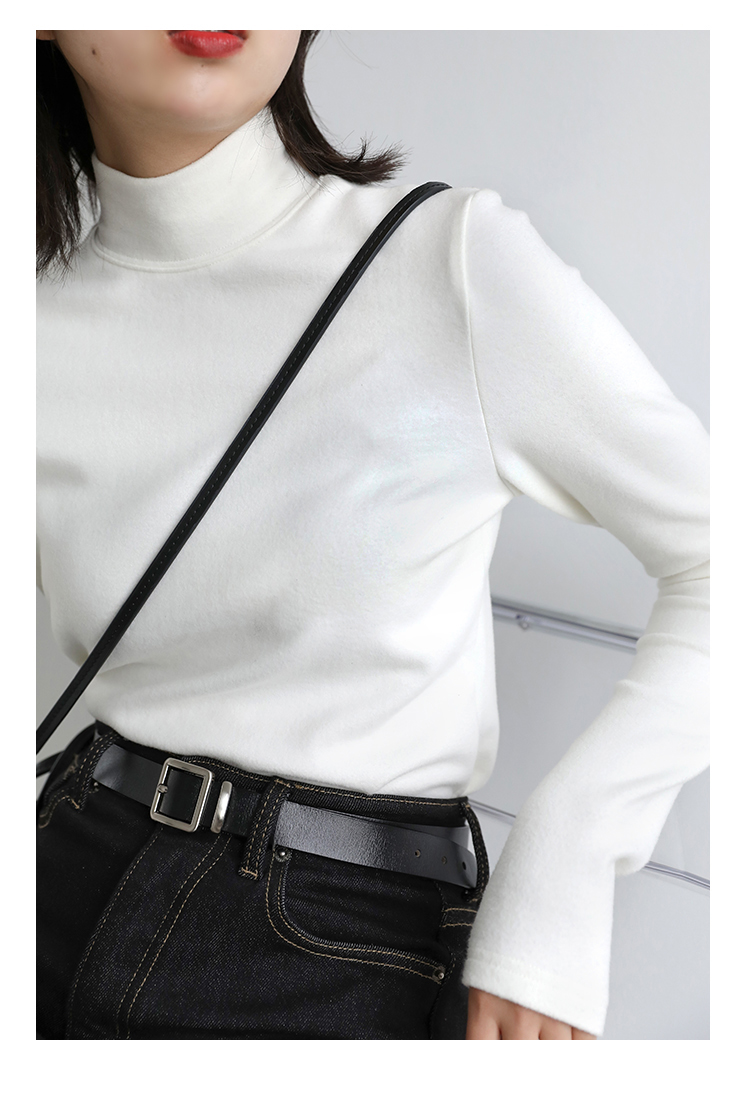 CHIC VEN Women Sweatshirt Turtleneck Pullovers Casual Solid Dralon Warm Bottom Blouse Office Lady Tops Autumn Winter 2023