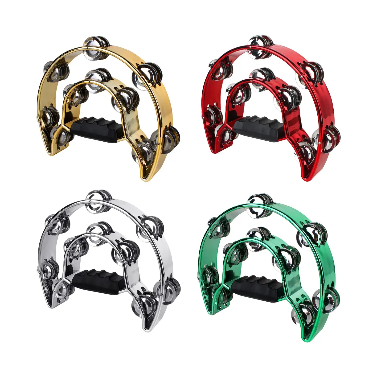 Hand Tambourine Bell Metal Jingles Musical Hand Percussion for Family Games