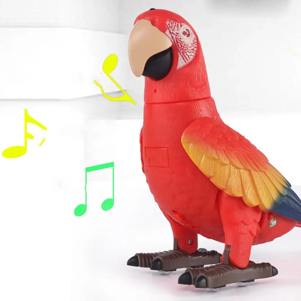 Electronic Pet Parrot Speak Talking Singing Parrot Early Education Toy Red