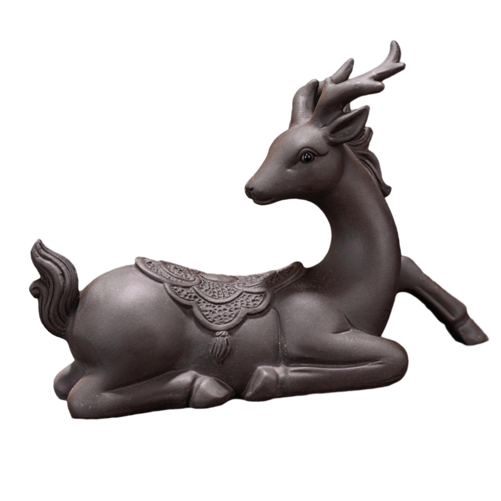 Deer Tea Pet Sculpture Chinese Style Modern for Office Living Room Tea Room