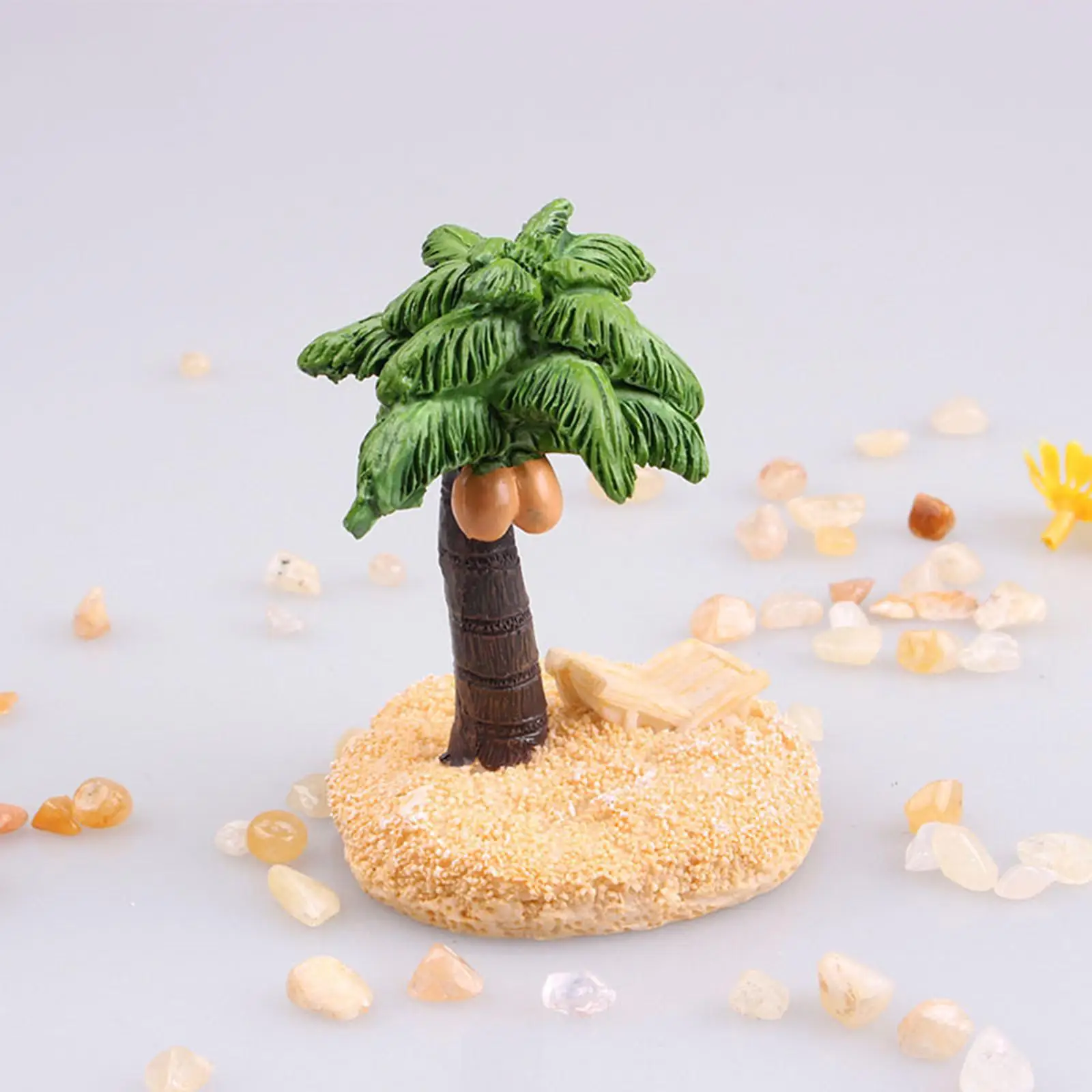 Decorative Aquarium Artificial Plants Decoration Fairy Garden Decor Resin Mini Coconut Tree for Cake Topper Bonsai Decoration