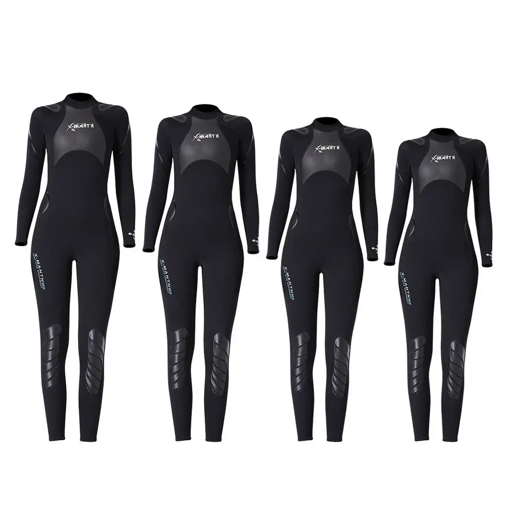 Performance Neoprene Back Zip Full Wetsuit for Women Ladies, Long Sleeve Surfing Suit for Water Sports