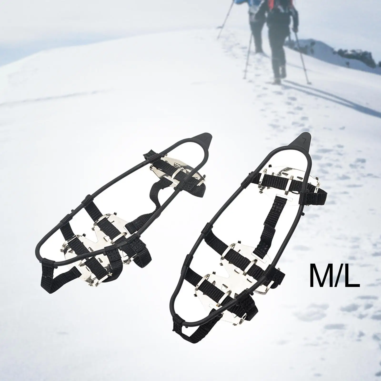 Ice Snow Crampons 24 Tooths Snow Grips Stainless Steel Spikes for Footwear