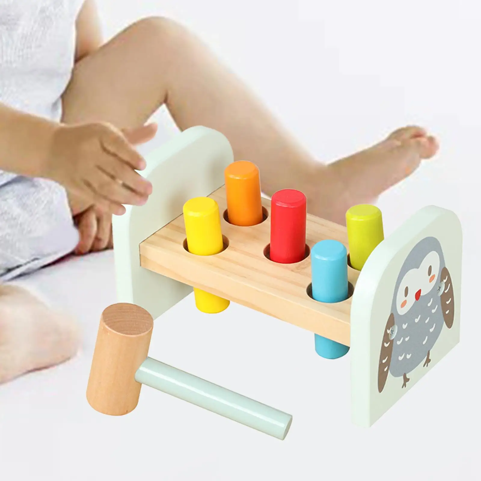 Pounding Bench Wood Toy Wooden Pounding Bench for Boys Girls
