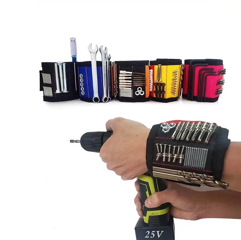 plumbers tool bag Magnetic Wrist Support Band with Strong Magnets for Holding Screws Nail Bracelet Belt Support Chuck Sports Magnetic Tool Bag cheap tool chest