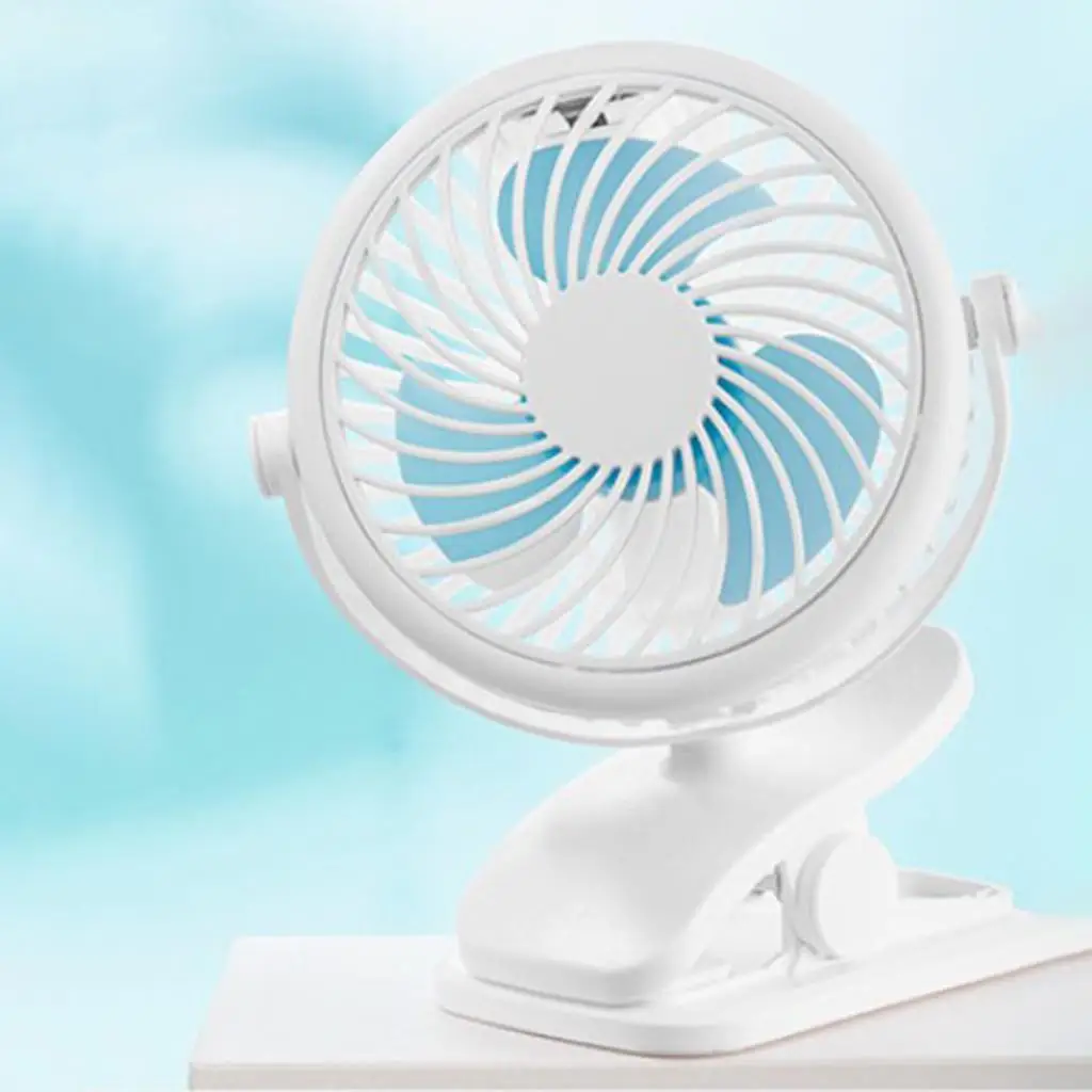 USB Powered Clip on Fan 720° Rotation 3 Speeds Portable Small Fan