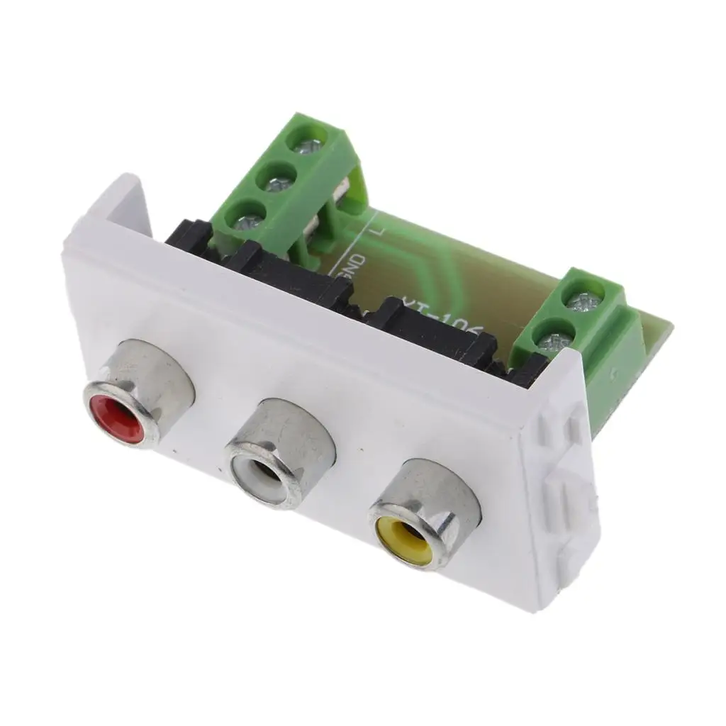 Electric RCA Wall Outlet Module Dock Station Receptacle Solderless Type