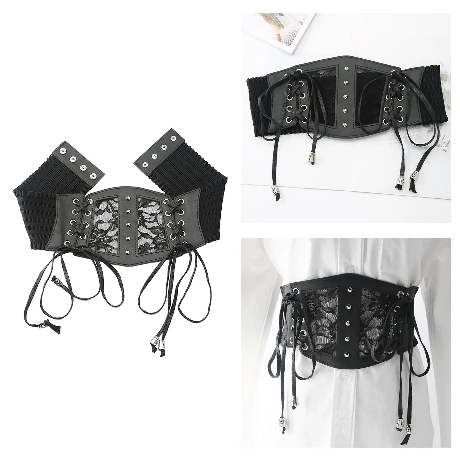 Belts For Women Dresses Waist Corset Wide PU Leather Slimming Body Belts for Women Elastic Waist Belt Costume Party Wedding