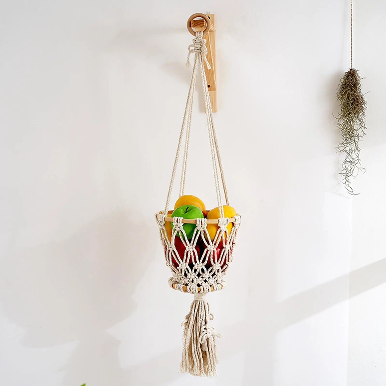 Hanging Basket Bohemian Hanging Hooks Boho Holder Hangers Pot for Living Room Dining Room Office Decoration Wall Decorative