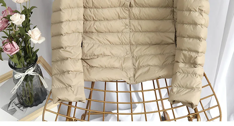 Schinteon Women Ultralight Down Jacket 90% White Duck Down Slim Coat Thin Inner Bottoming Short Garment Winte Autumn Outwear